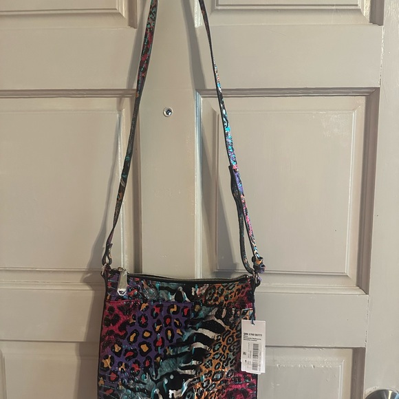 Brand new with tags Brahmin rare pink animal print messenger bag with wallet - Picture 5 of 13